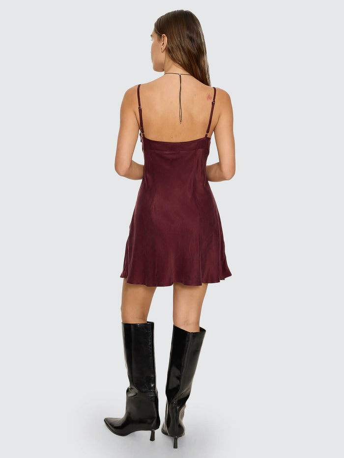 Elio Bias Mini Dress - Mahogany 4