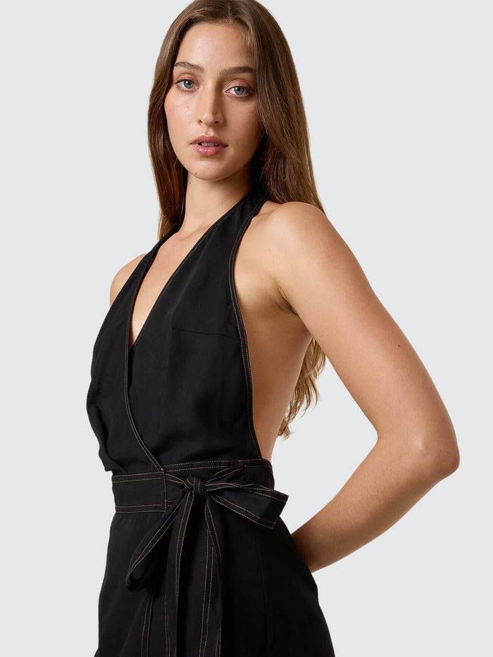 Skye Halter Mini Dress - Black