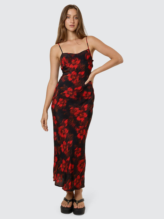 Lucky For You Floral Maxi Dress - Redwood 4