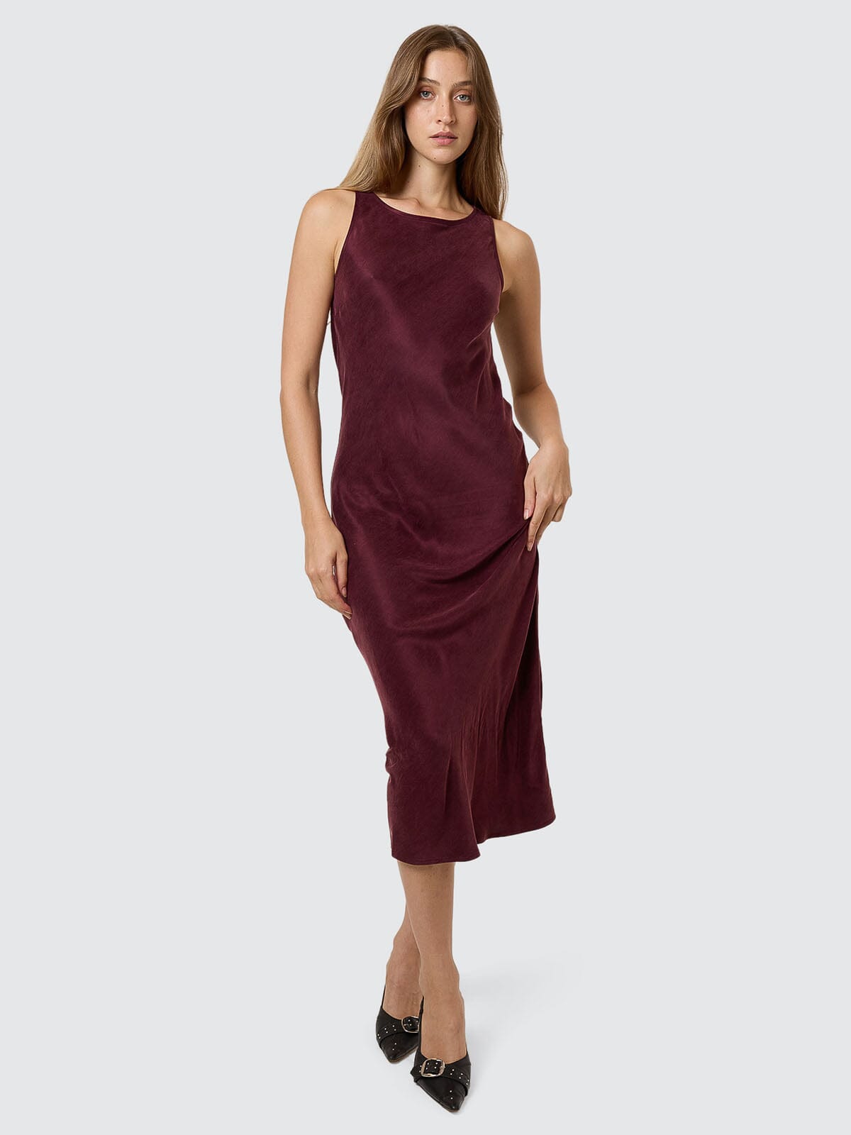 Kathleen Slip Dress - Mahogany 4