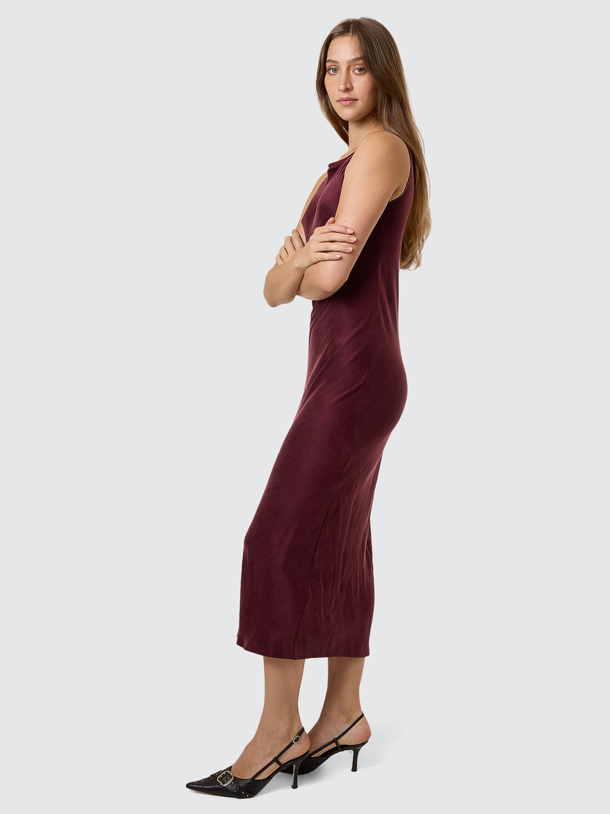 Kathleen Slip Dress - Mahogany 4