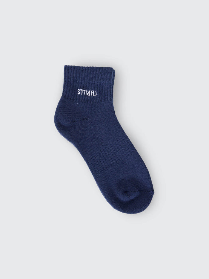 Minimal Thrills 3 Pack Sock - Placid Blue - White - Heritage Navy One Size