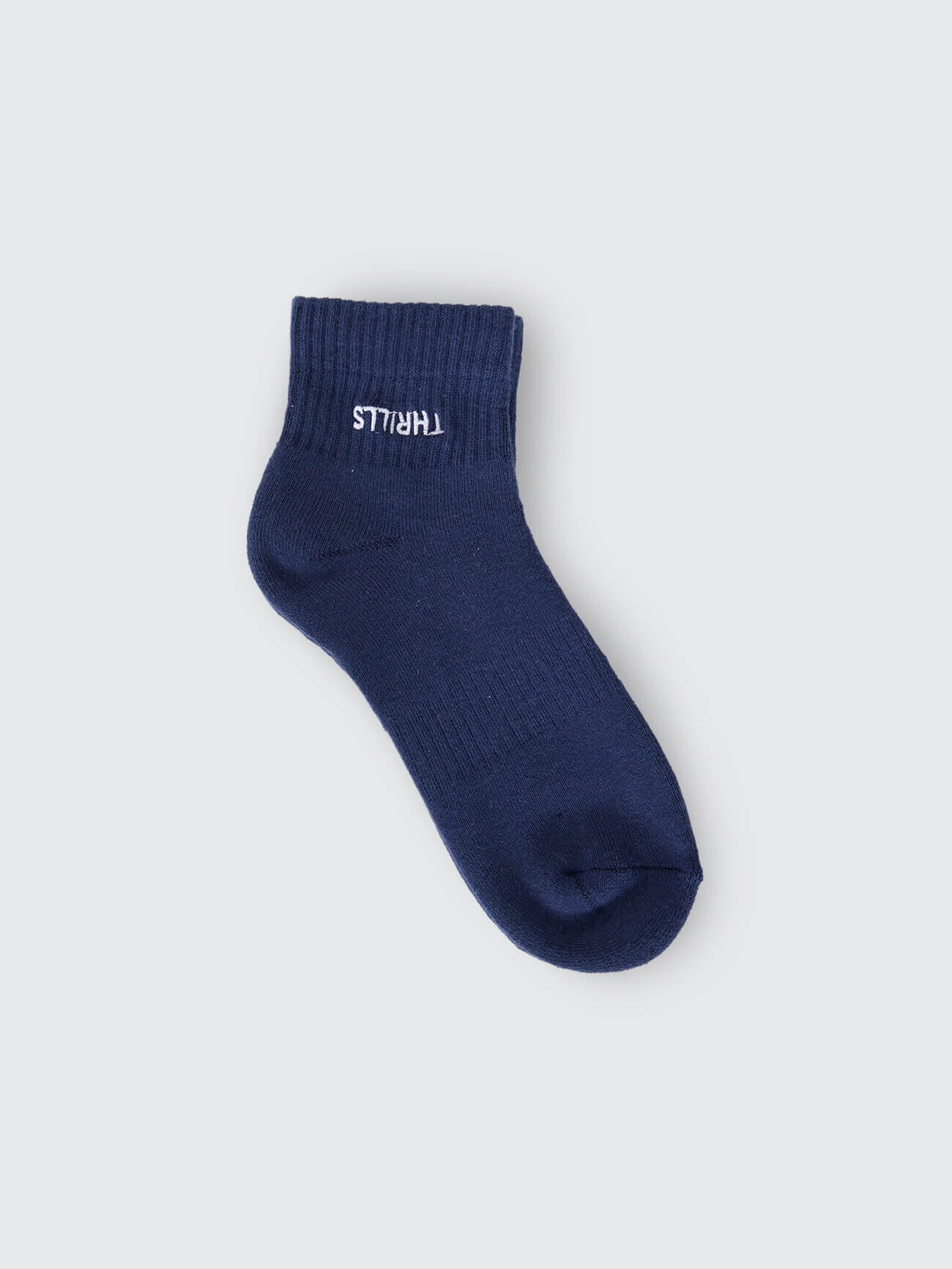 Minimal Thrills 3 Pack Sock - Placid Blue - White - Heritage Navy One Size