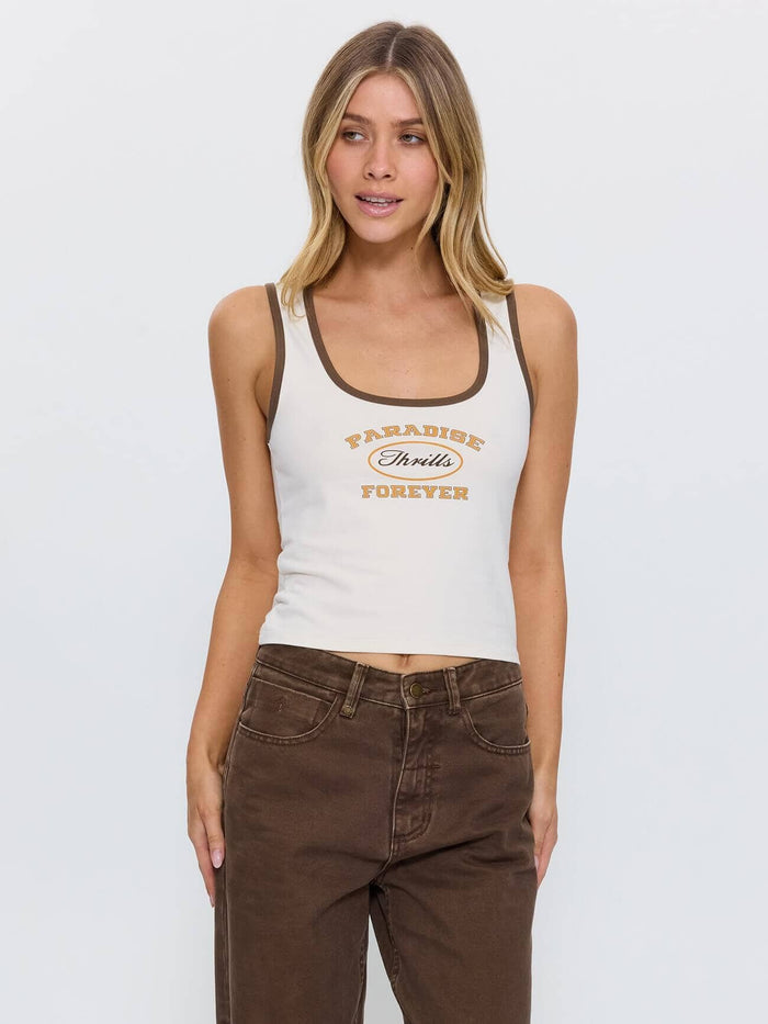 Last Stop Square Neck Tank - Heritage White 4