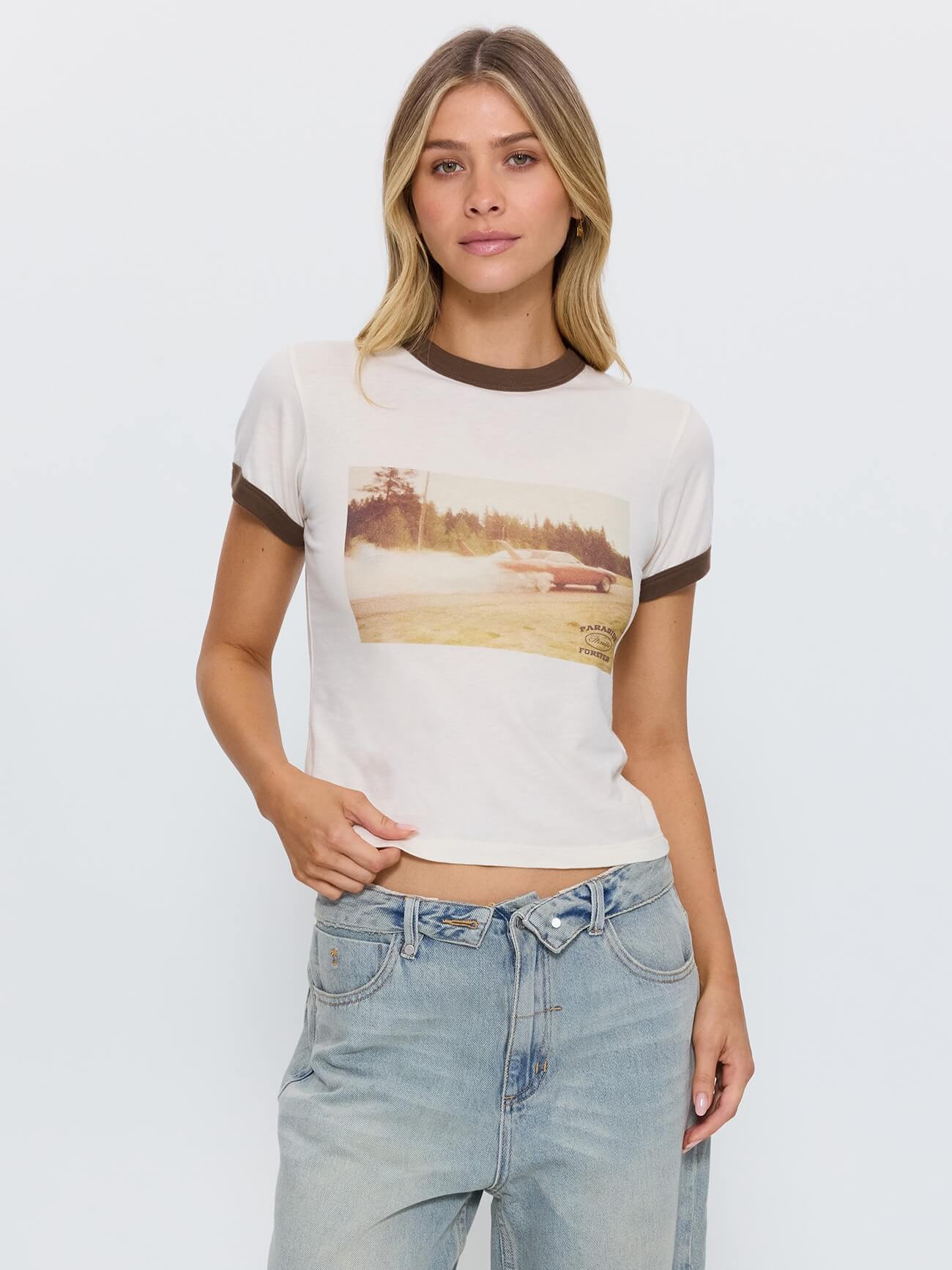 Last Stop Ringer Boy Tee - Heritage White