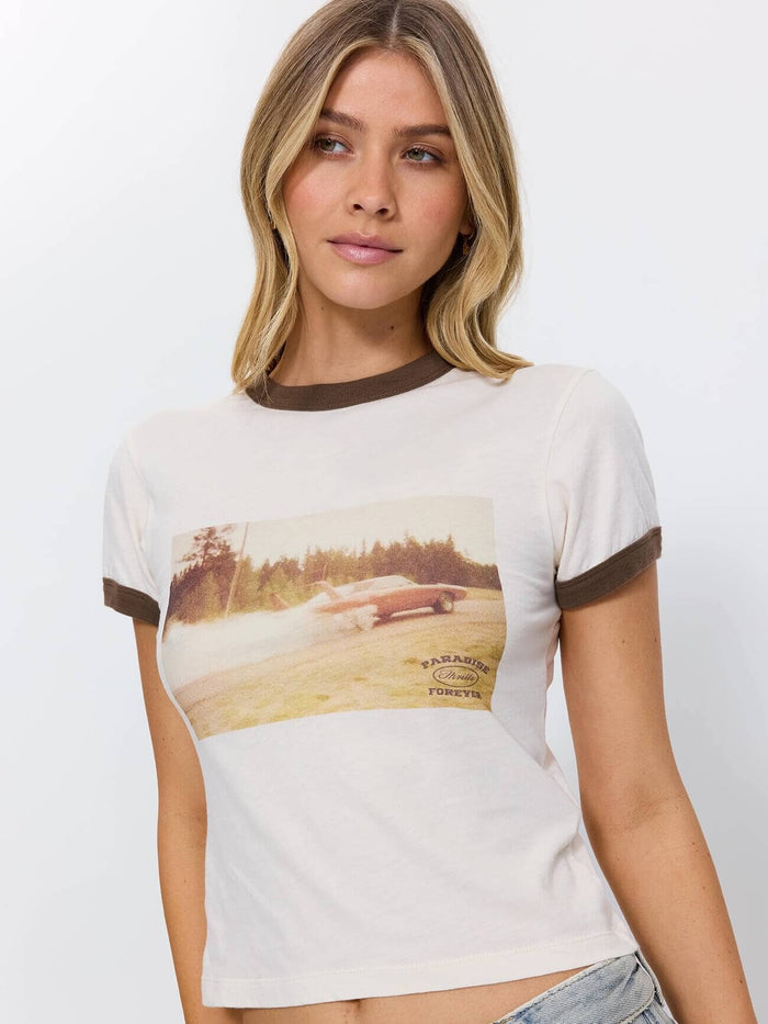 Last Stop Ringer Boy Tee - Heritage White