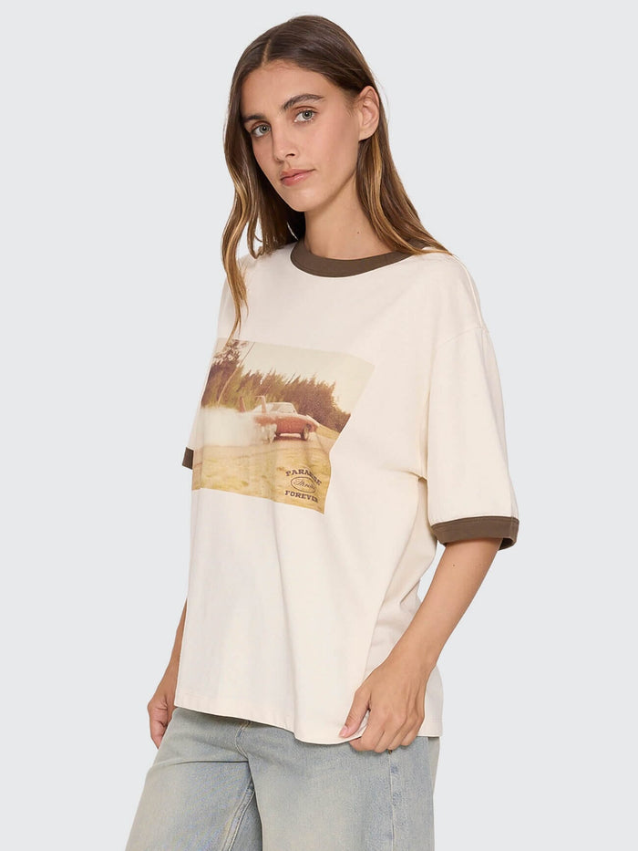 Last Stop Box Fit Tee - Heritage White 4