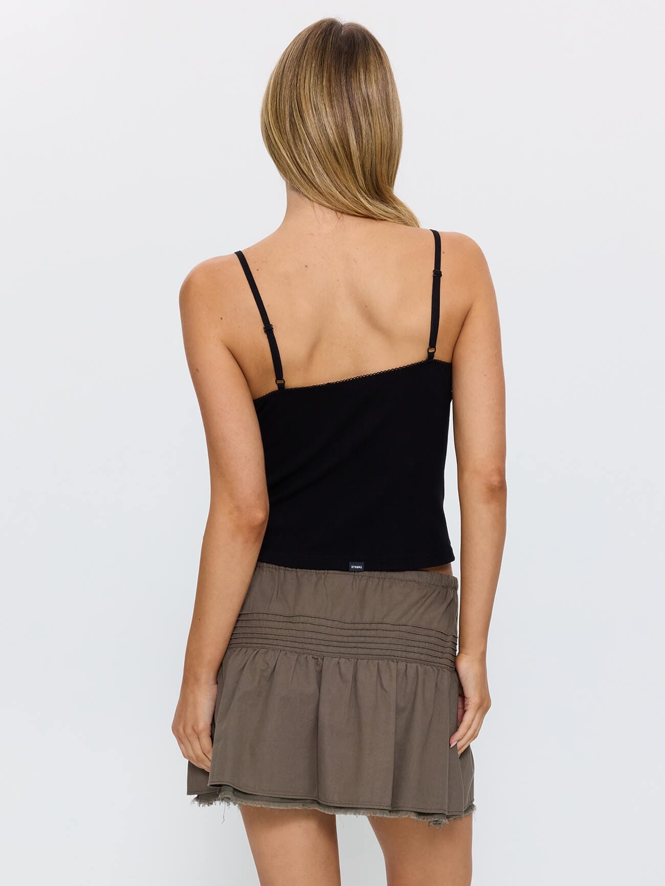 Violet Pointelle Top - Black 4