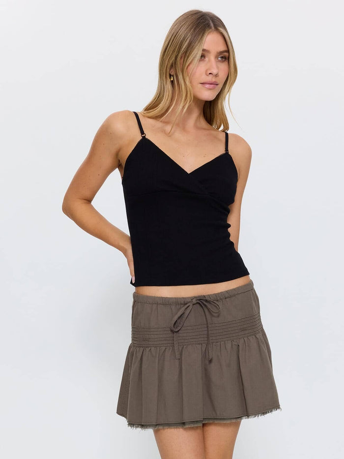 Violet Pointelle Top - Black 4