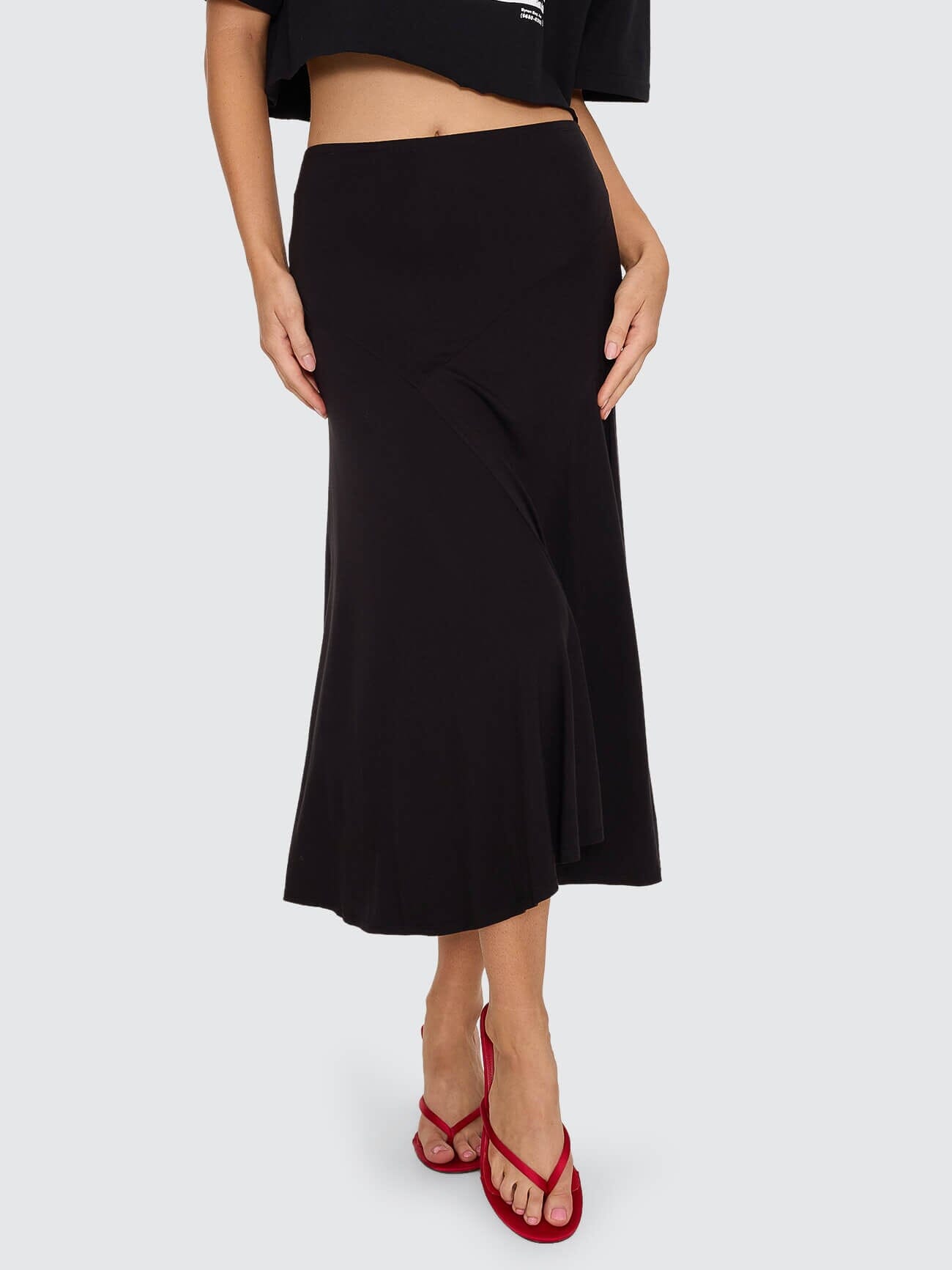 Sienna Midi Skirt - Black 4