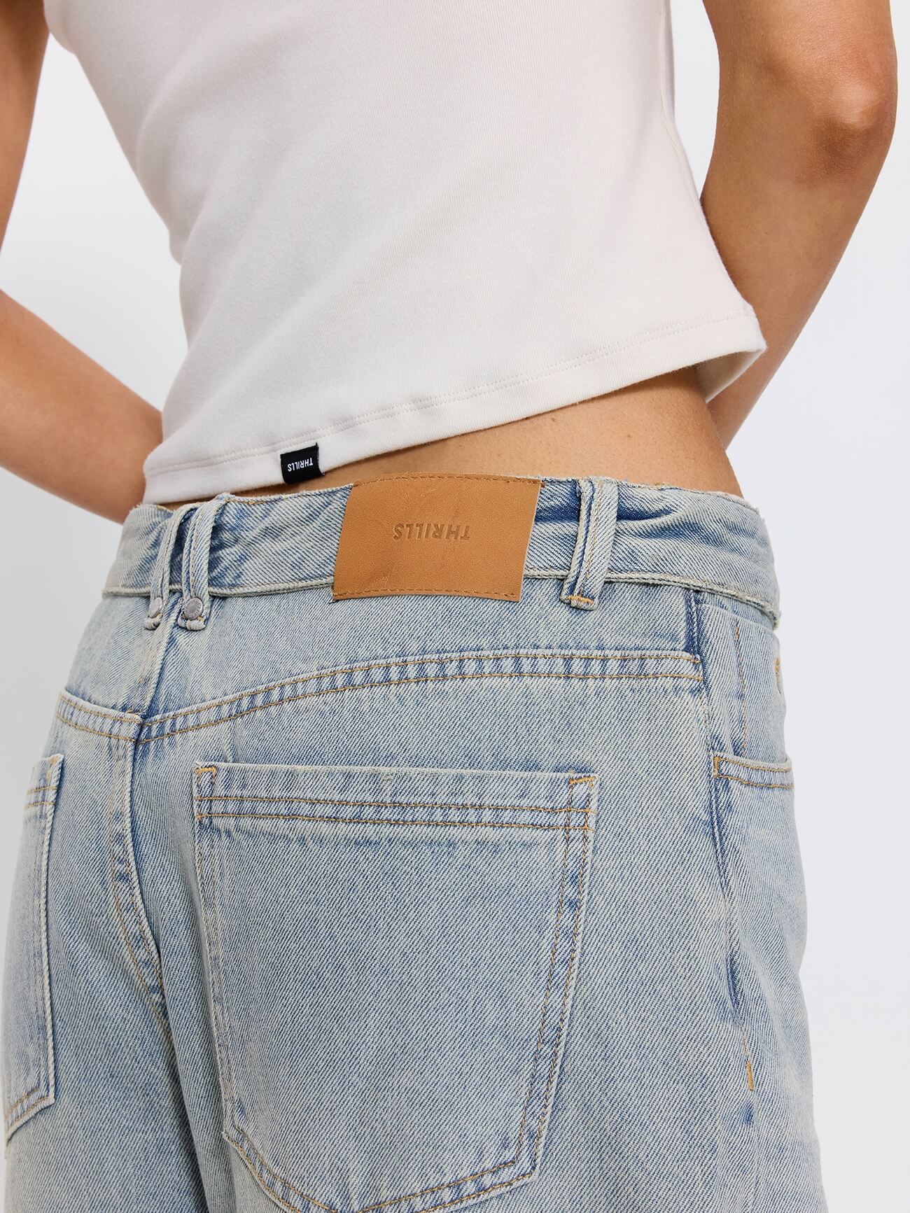 Murphy Folded Waist Baggy Jean - Light Granite Blue