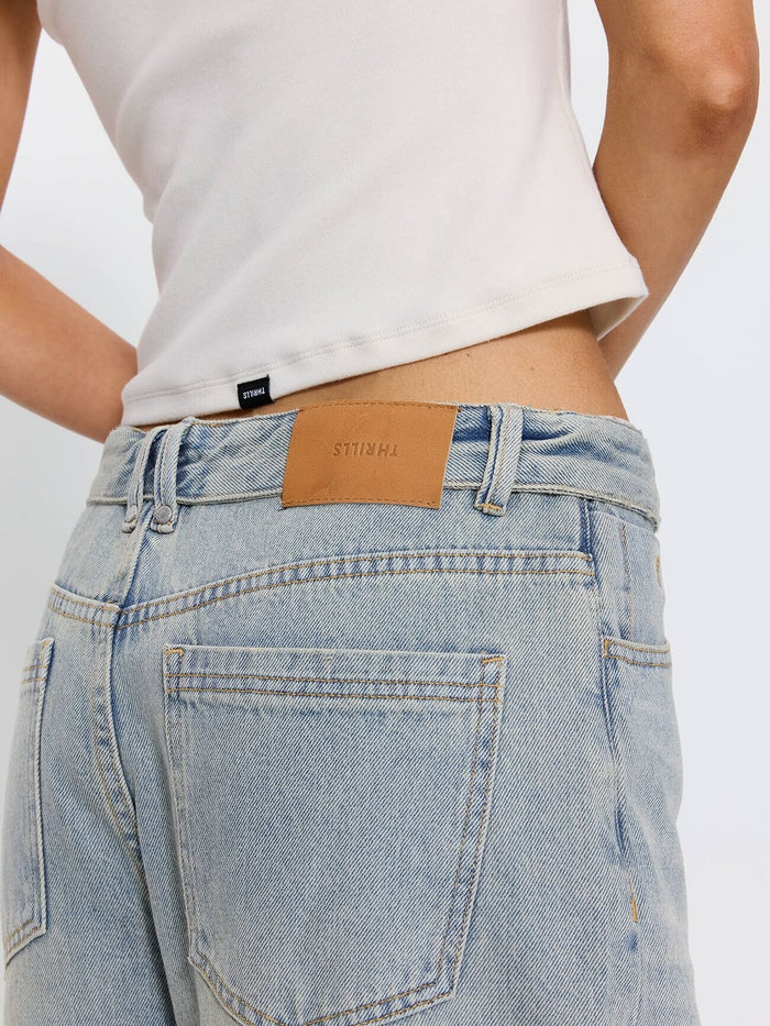 Murphy Folded Waist Baggy Jean - Light Granite Blue
