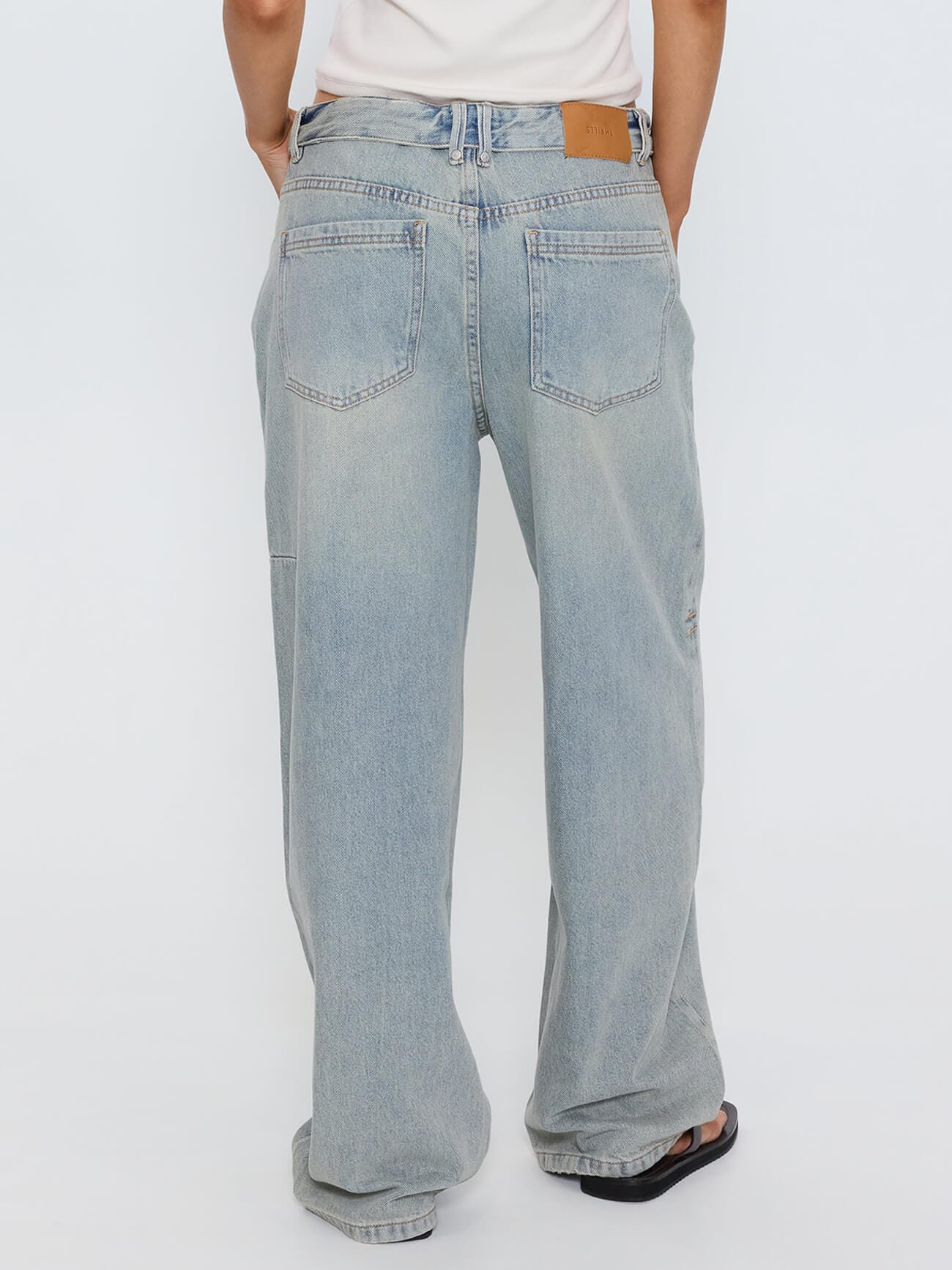 Murphy Folded Waist Baggy Jean - Light Granite Blue