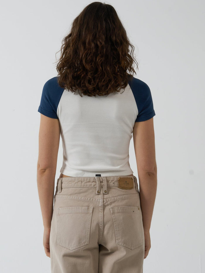 Oblique Raglan Tee - Sea Blue