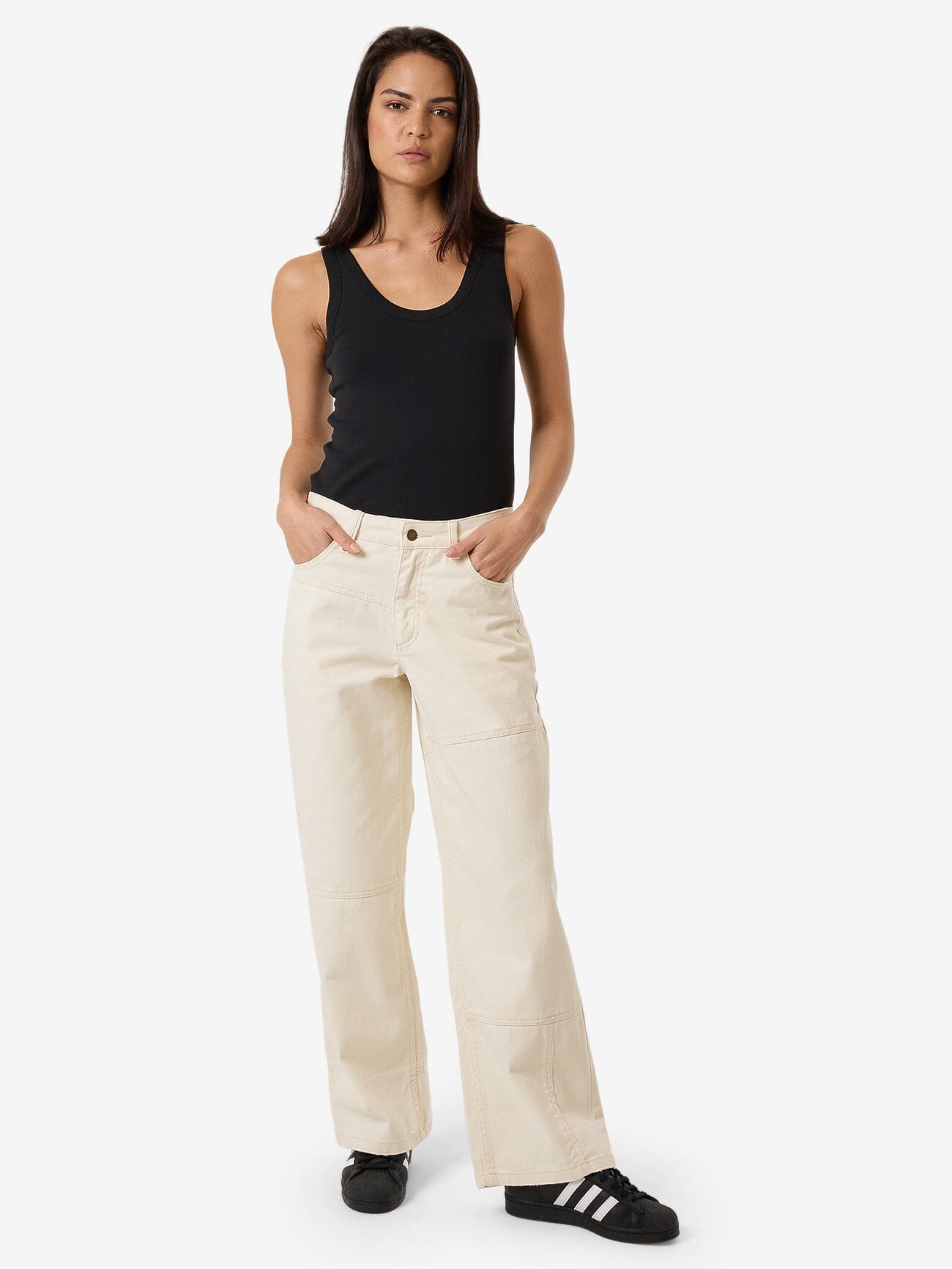 Billie Low Panelled Jean - Heritage White 4