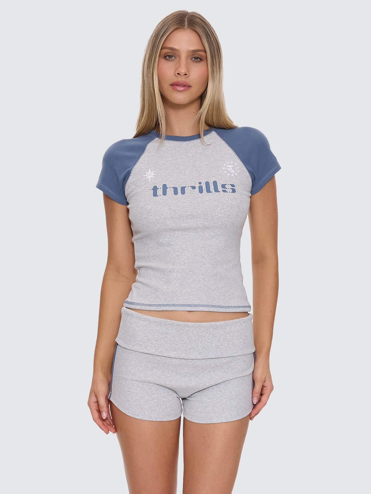 Intercept Raglan Club Tee - Snow Marle 4