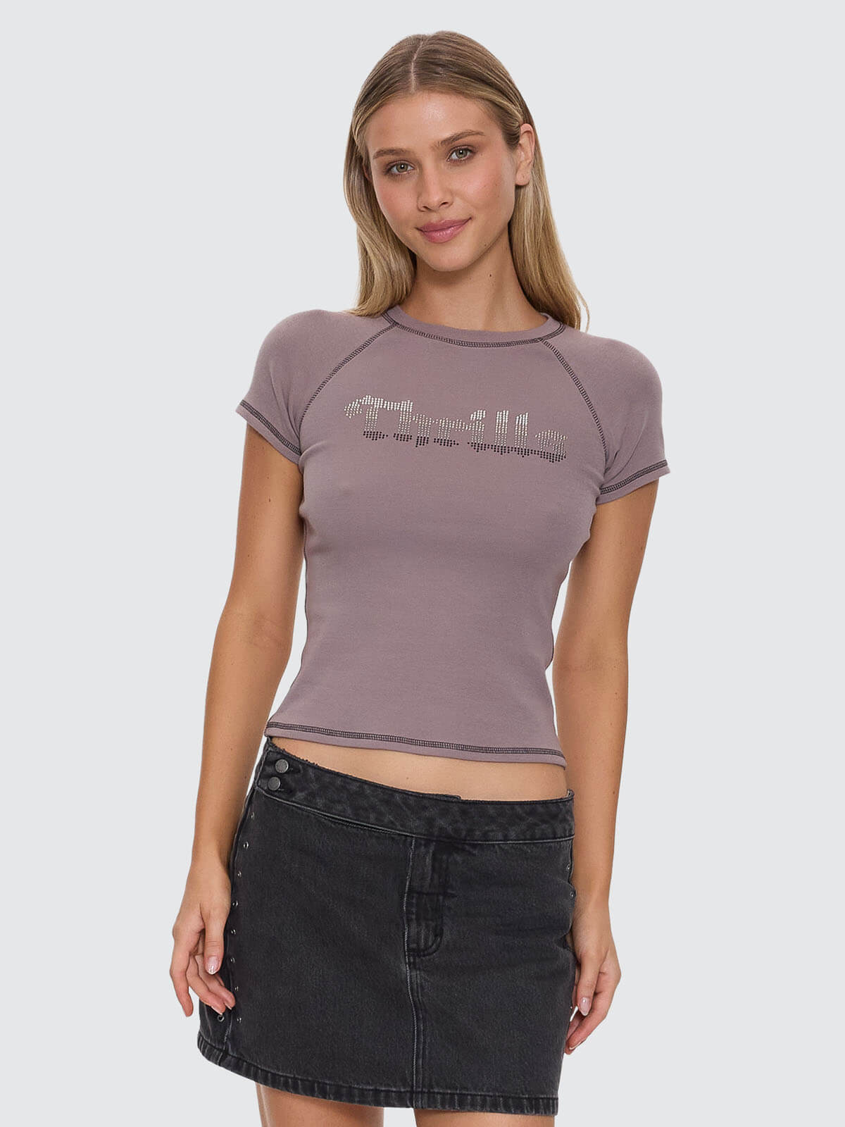 Glitch Studded Raglan Club Tee - Shroom 4