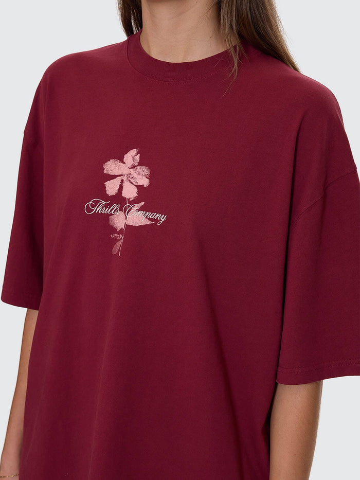 Full Bloom Oversized Tee - Pomegranate 4