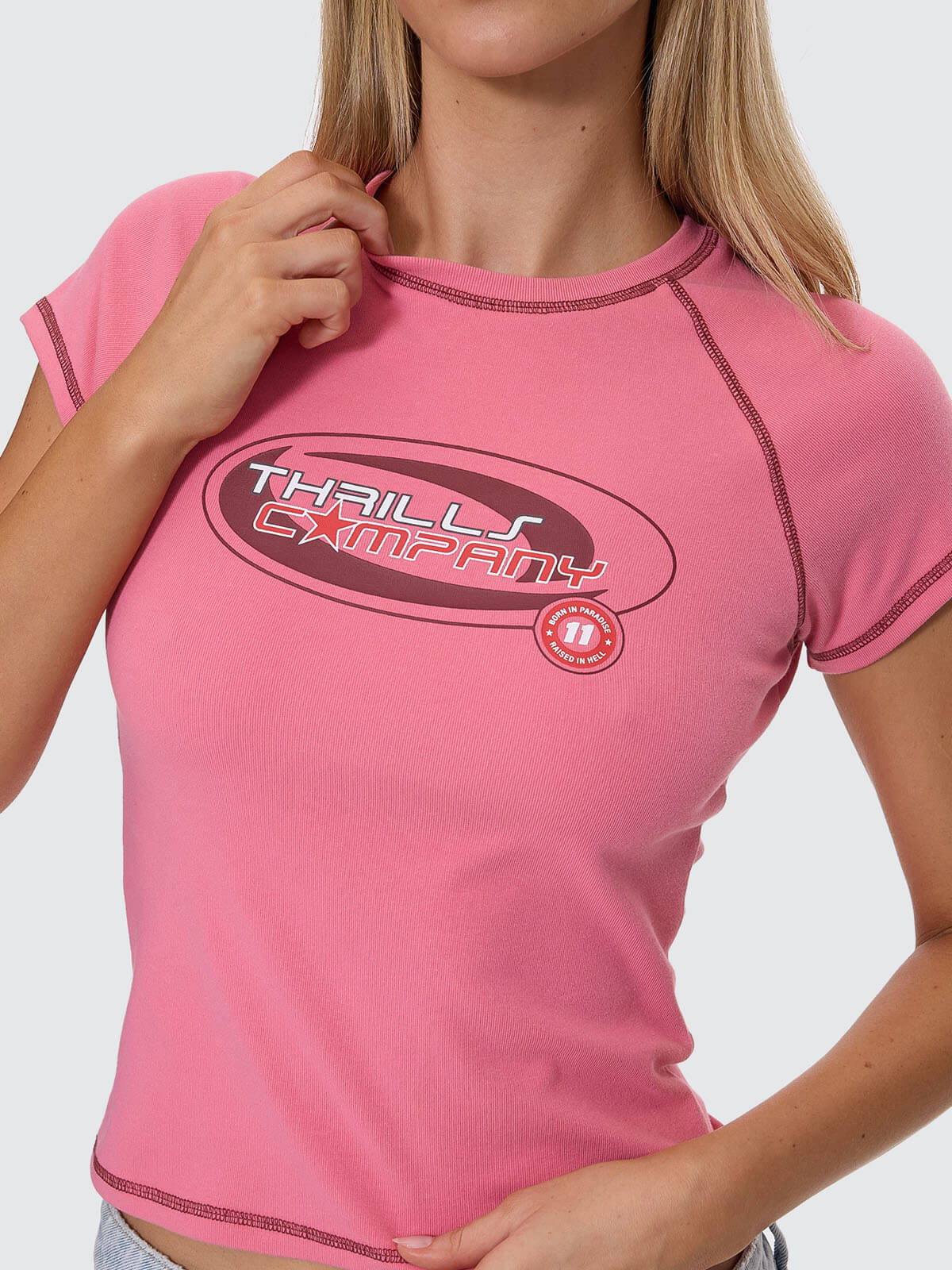 Track Record Raglan Club Tee - Gum 4