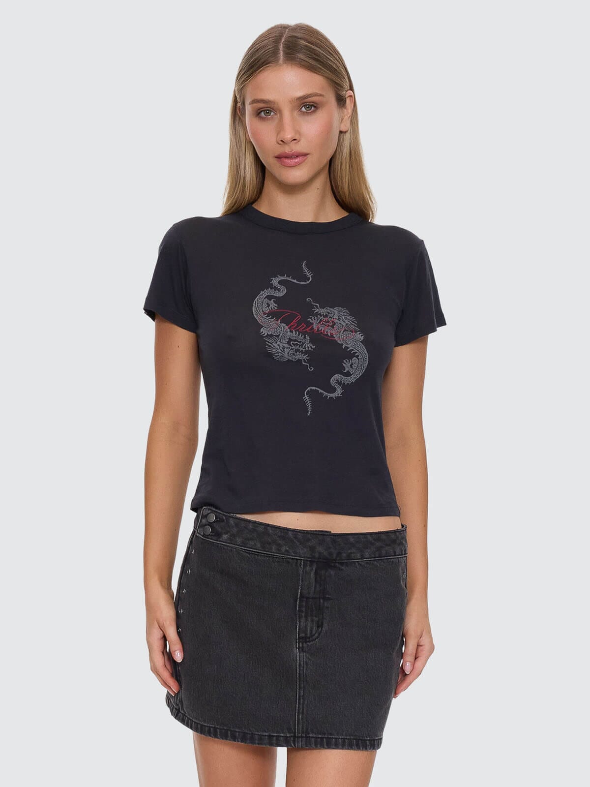 Chaos Reigns Boy Tee - Washed Black 4