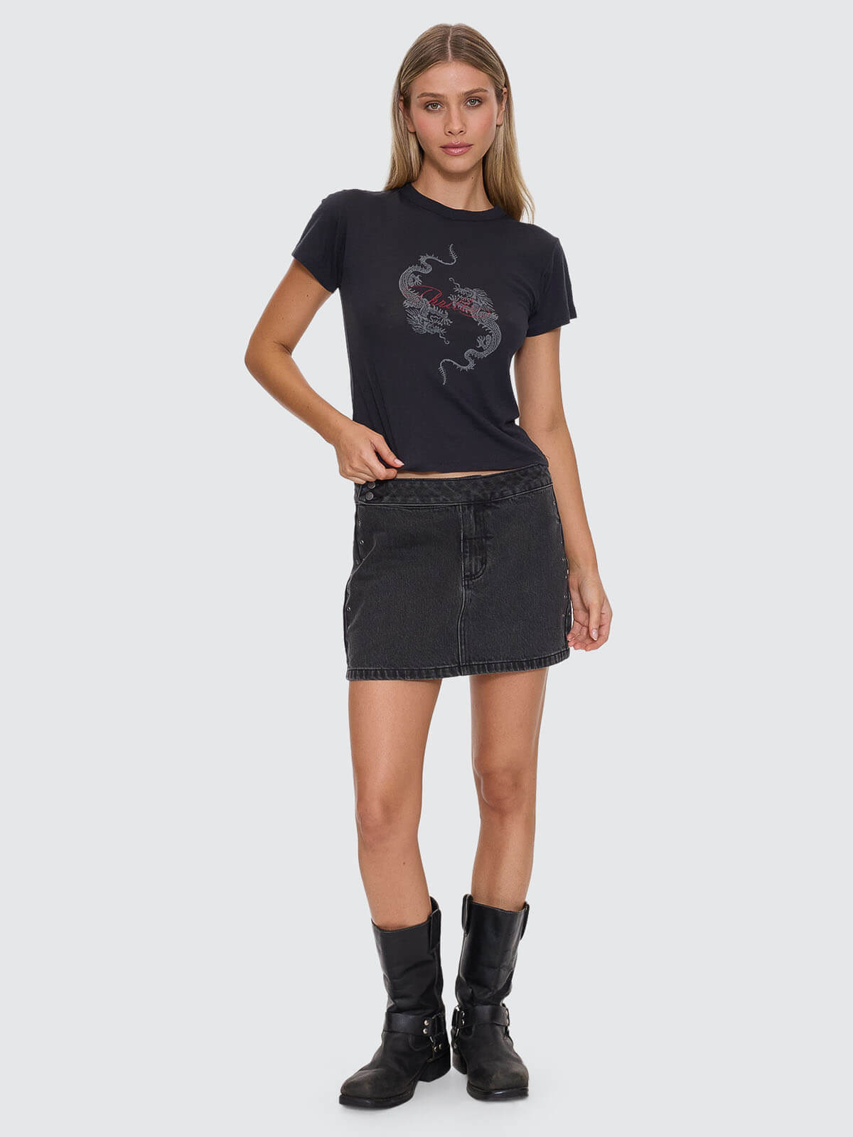 Chaos Reigns Boy Tee - Washed Black 4