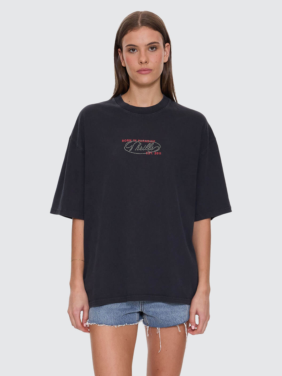 Chaos Reigns Oversized Tee - Washed Black 4