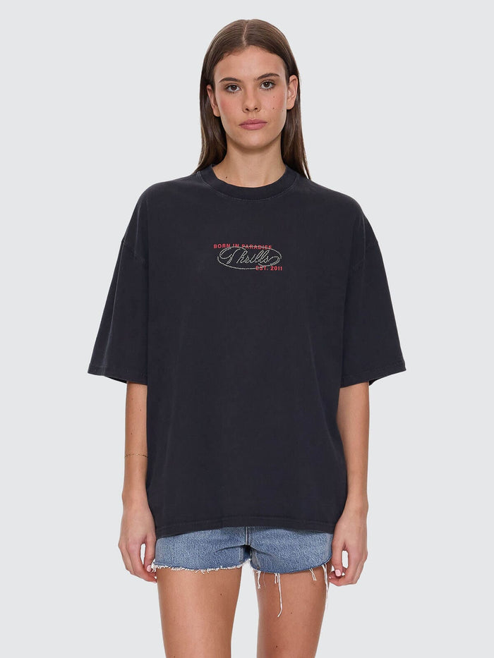 Chaos Reigns Oversized Tee - Washed Black 4