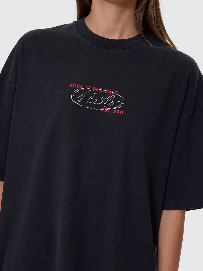 Chaos Reigns Oversized Tee - Washed Black 4