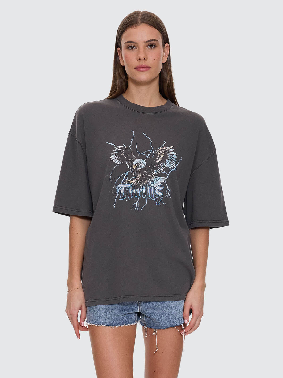 Run For The Hills Oversized Tee - Merch Black 4