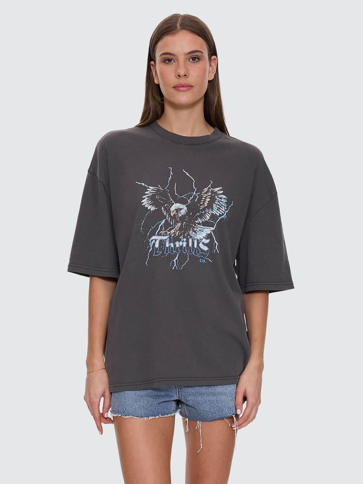 Run For The Hills Oversized Tee - Merch Black 4