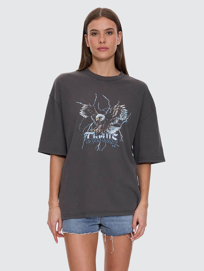 Run For The Hills Oversized Tee - Merch Black 4