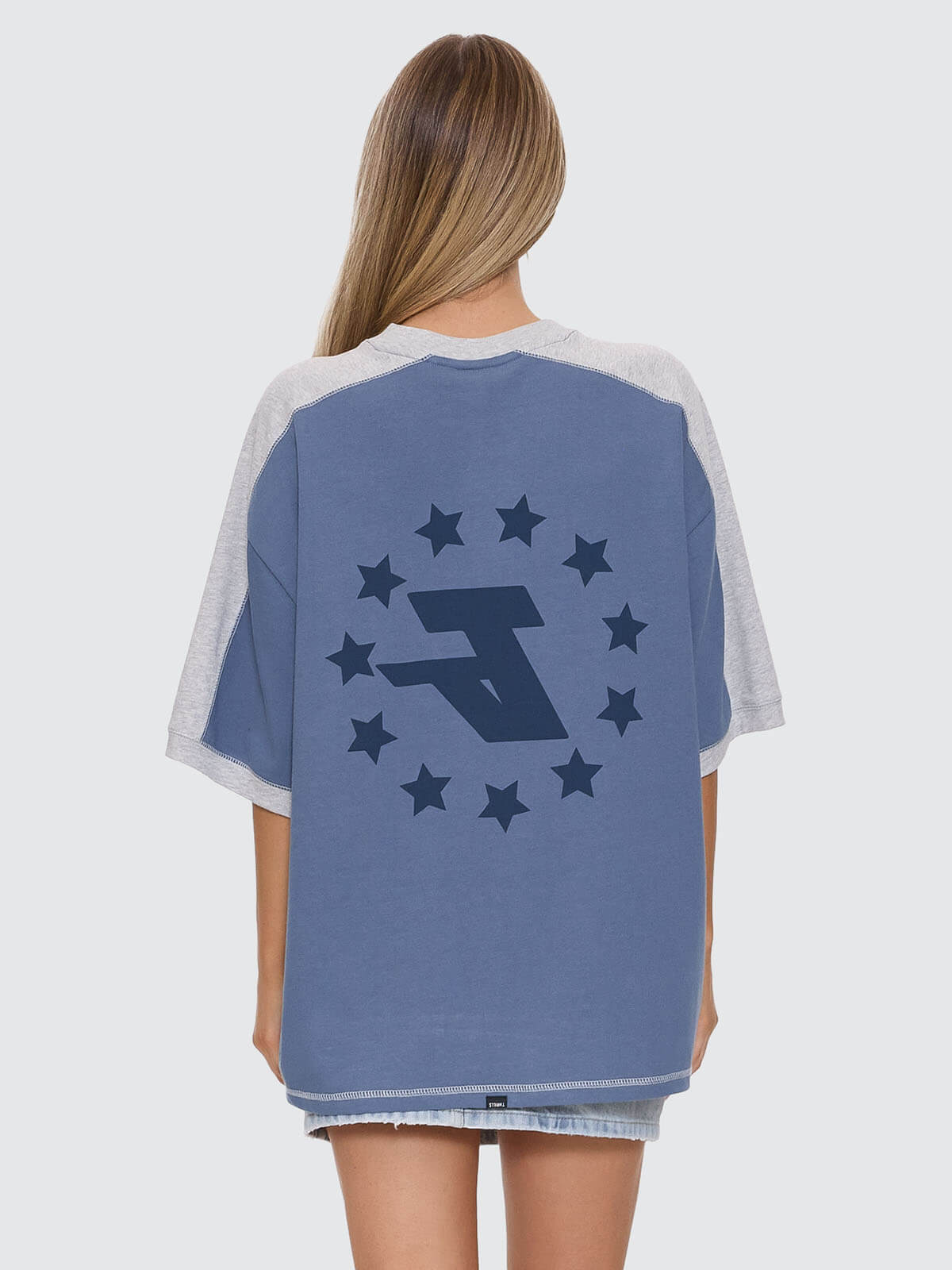 Hot Shot Panelled Oversized Tee - Bluefin 4