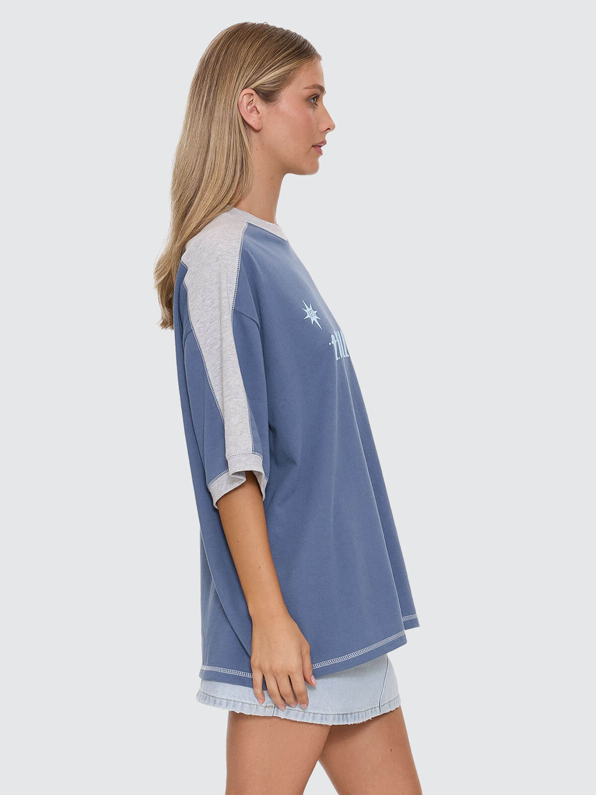 Hot Shot Panelled Oversized Tee - Bluefin 4