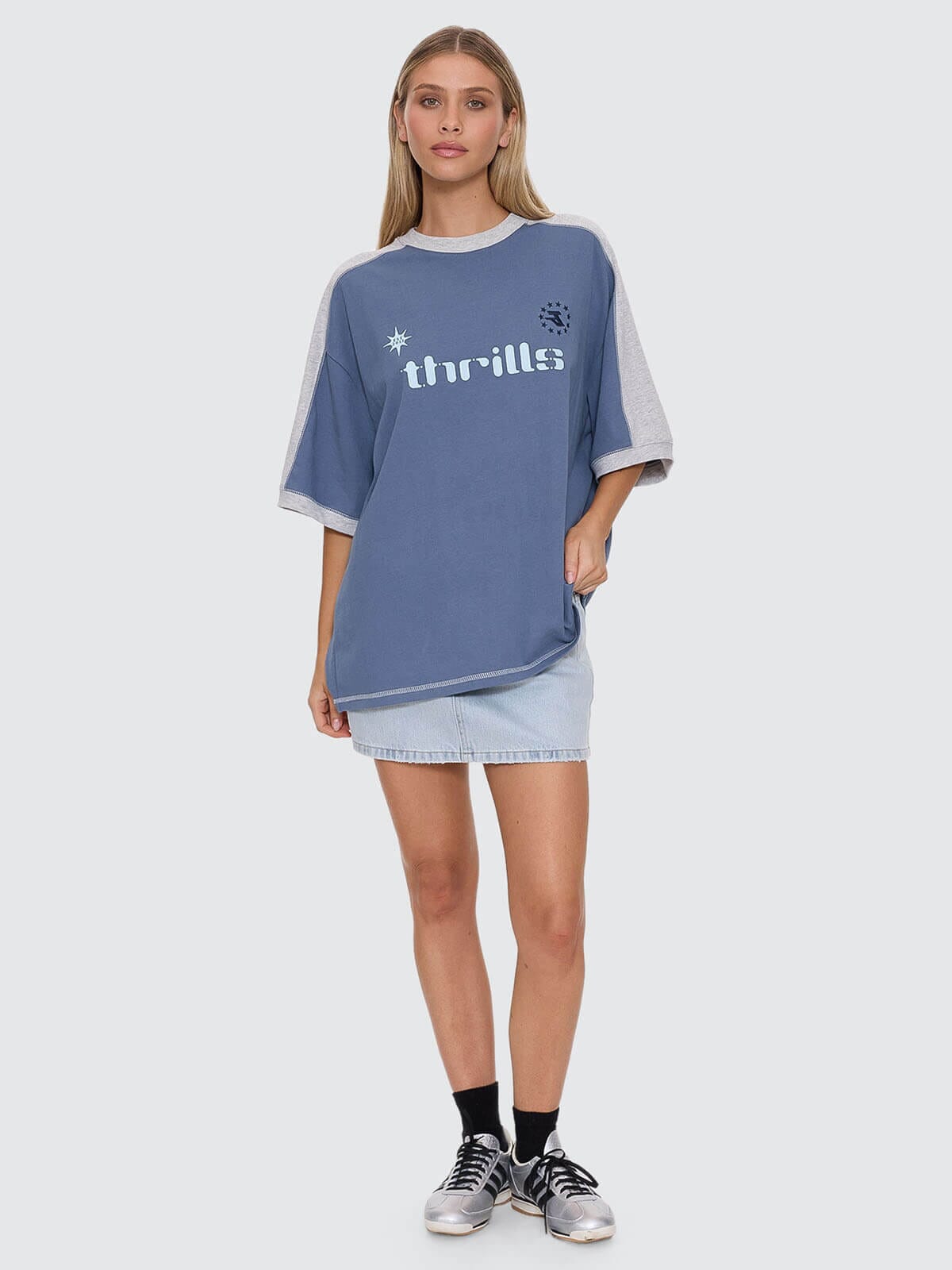 Hot Shot Panelled Oversized Tee - Bluefin 4