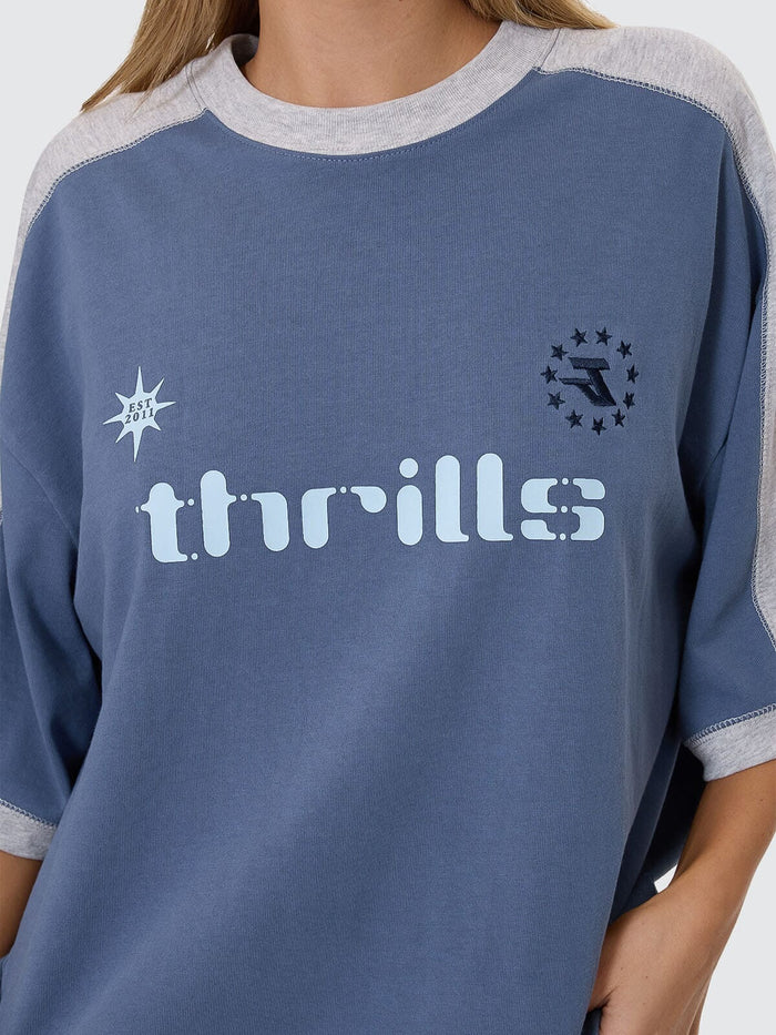 Hot Shot Panelled Oversized Tee - Bluefin 4