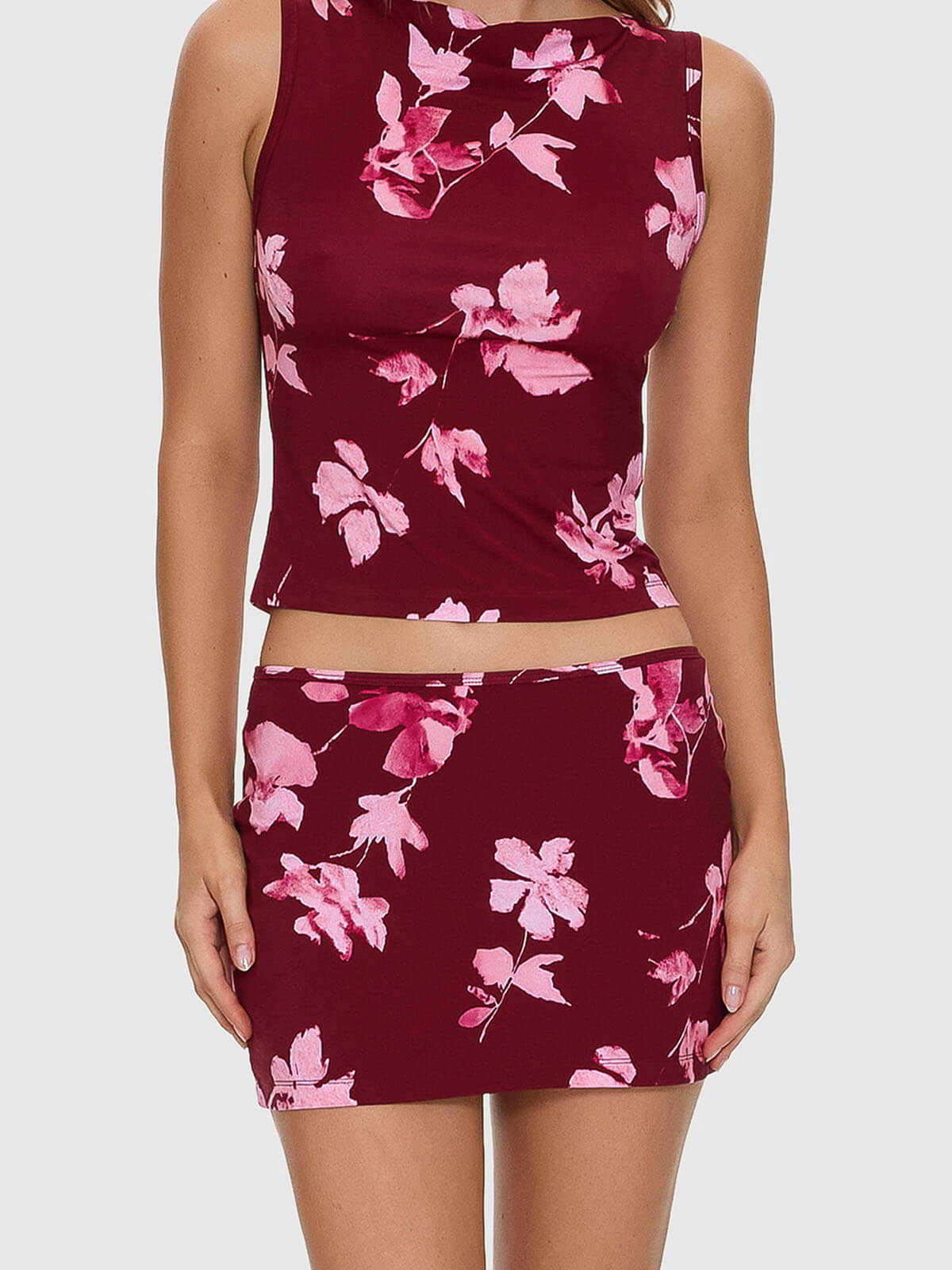 Full Bloom Mini Skirt - Pomegranate 4