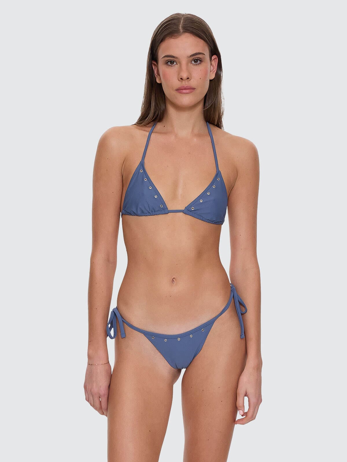 Living Easy Eyelet String Bikini Bottom - Bluefin 4