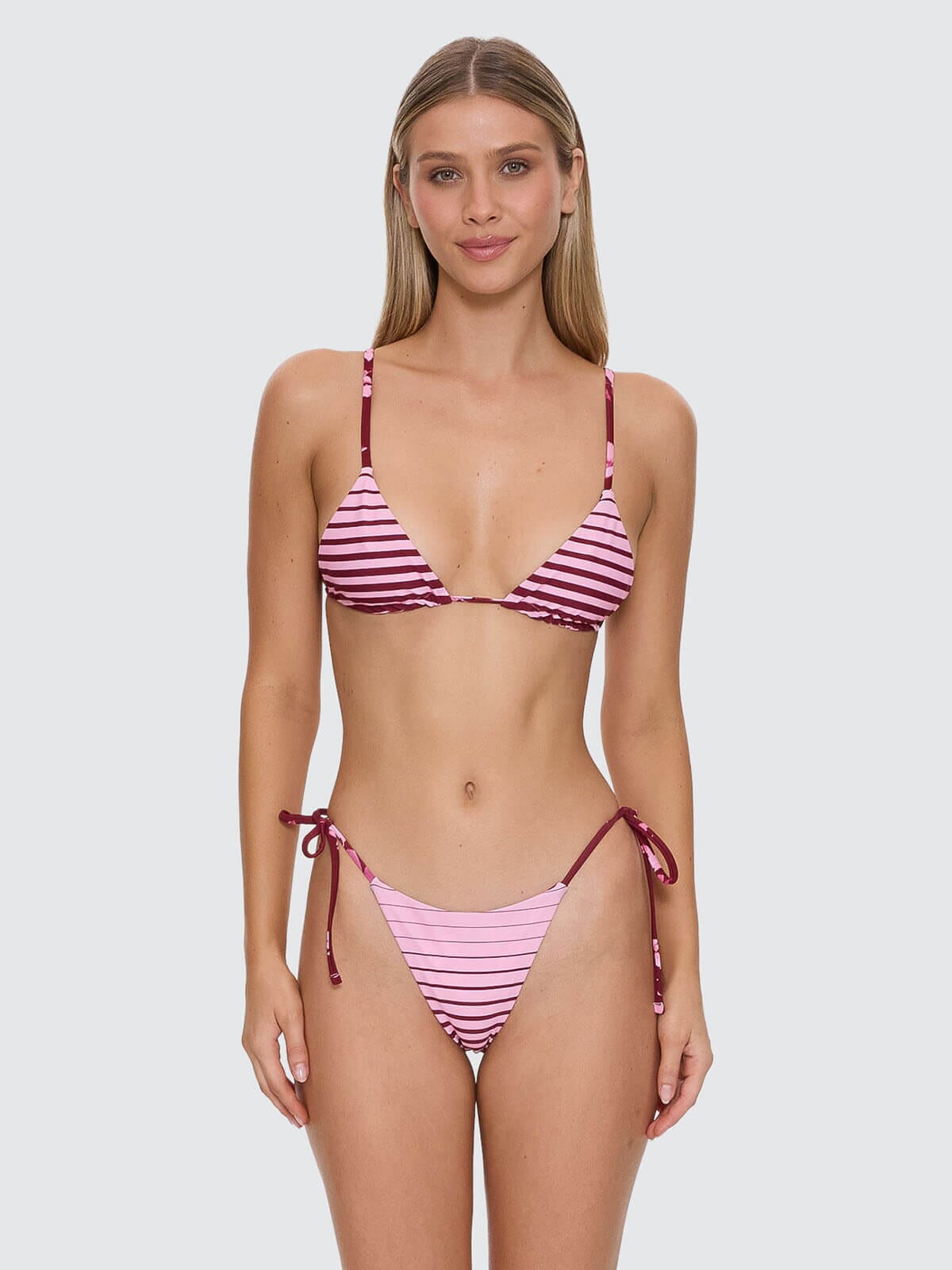 Full Bloom Reversible String Bikini Bottom - Pomegranate 4