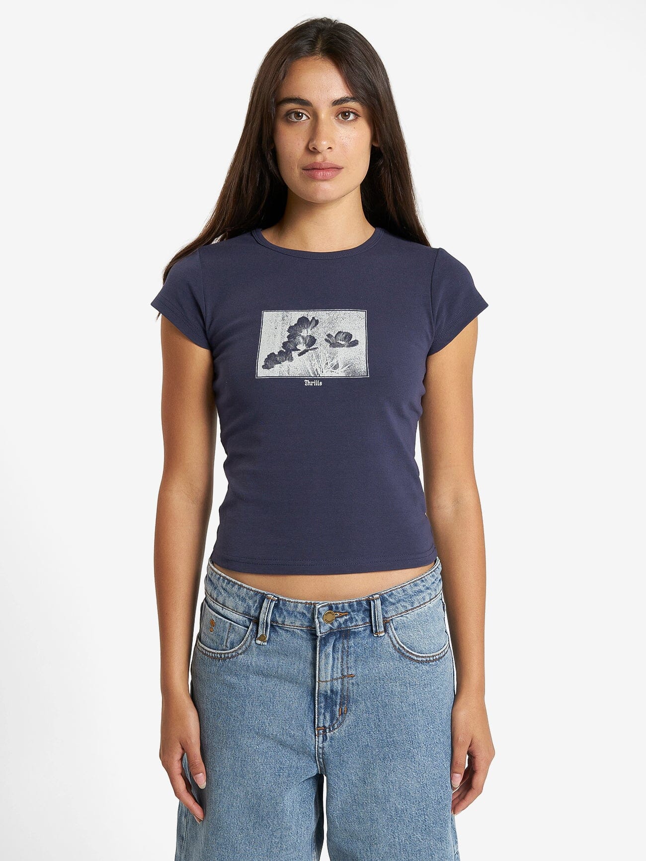 Turn Around Cap Sleeve Tee - Station navy