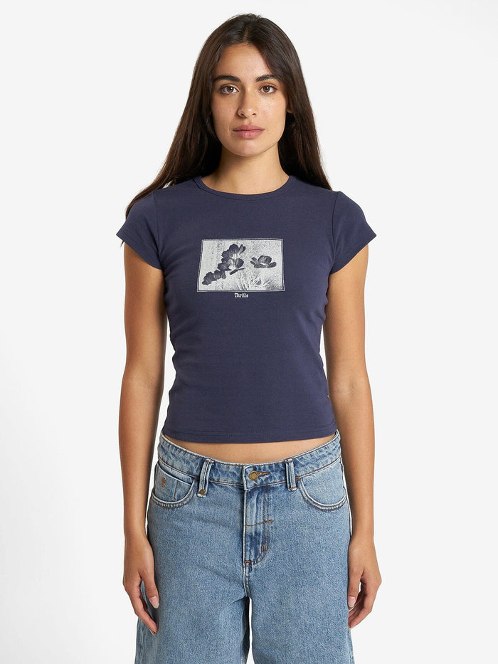 Turn Around Cap Sleeve Tee - Station navy