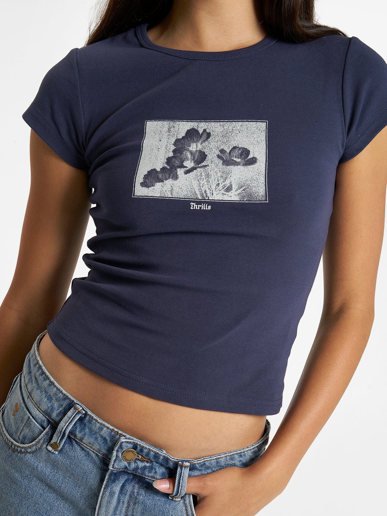 Turn Around Cap Sleeve Tee - Station navy