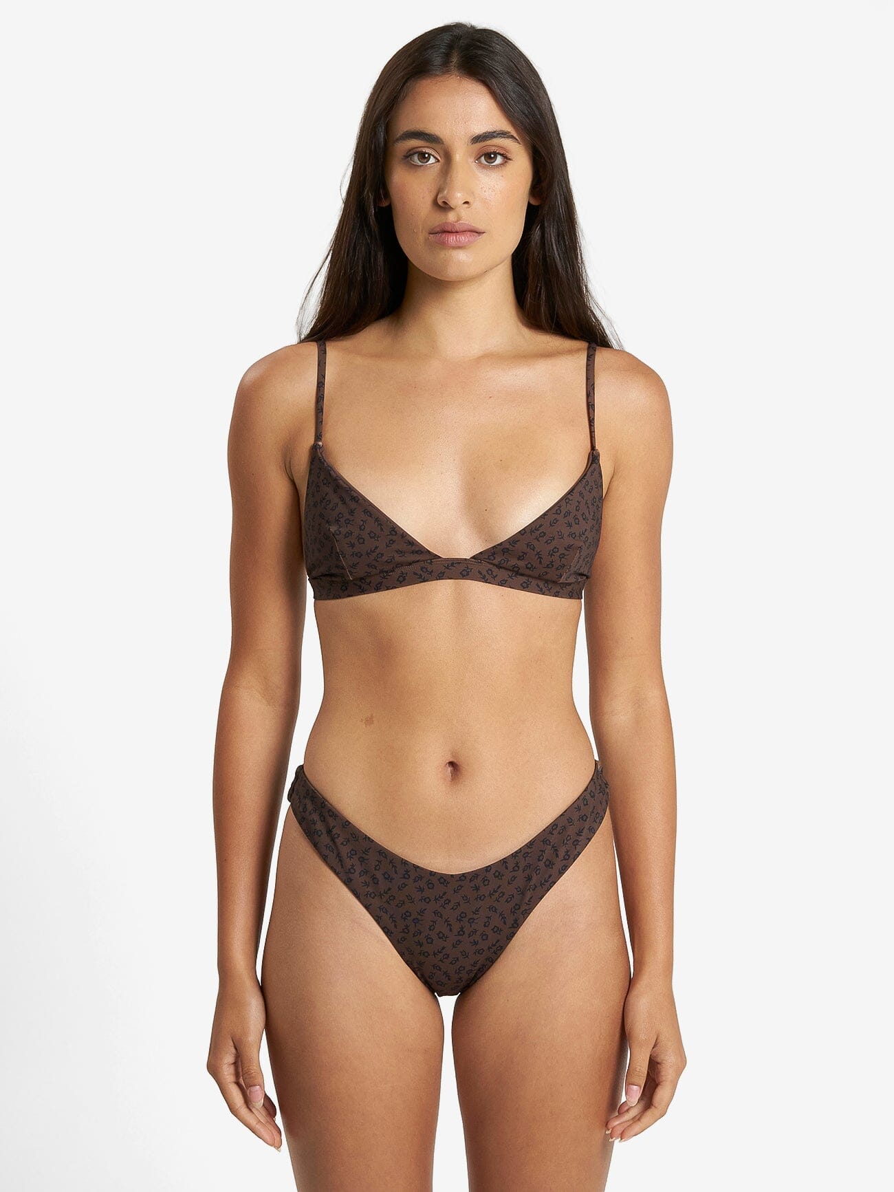 Cassia Fixed Triangle Bikini Top Black Thrills Co. Thrills Co