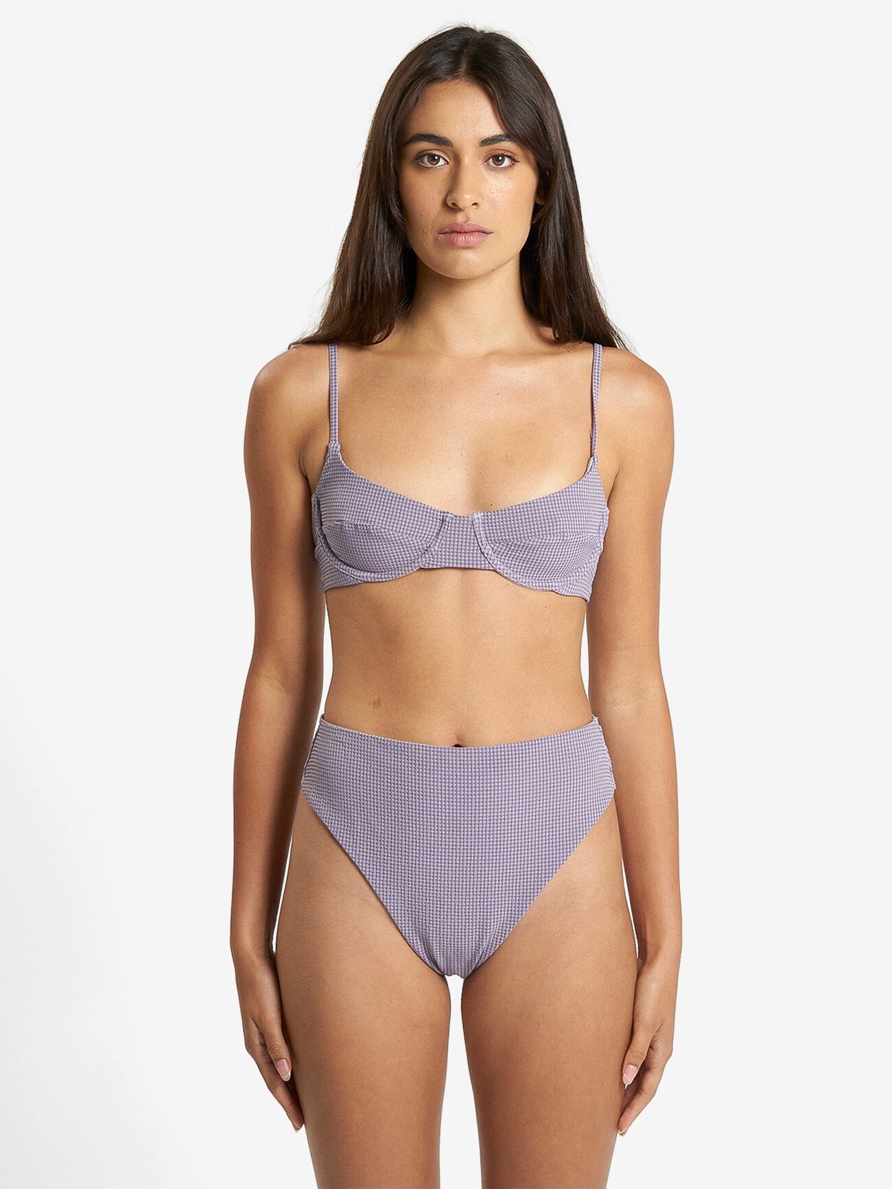 Grey high cheap waisted bikini bottoms