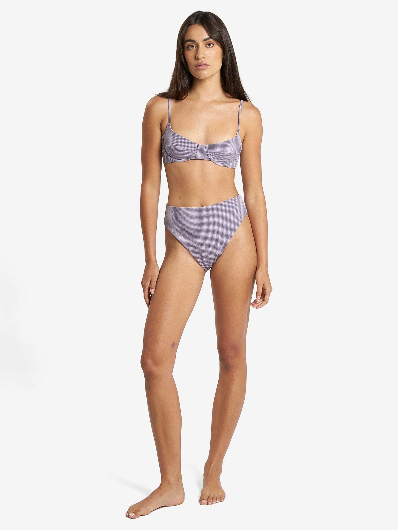 Paradise Code 90s High Cut Bikini Bottom - Storm Grey