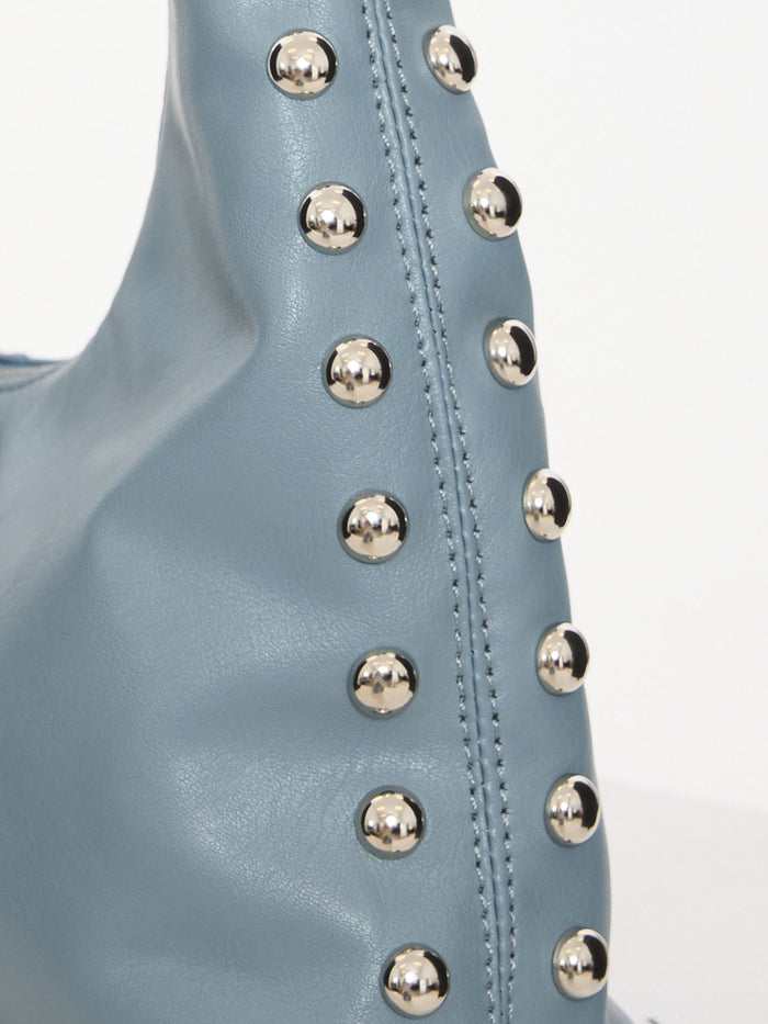 Wild Side Studded Mini Shoulder Bag - Dark Grey Blue