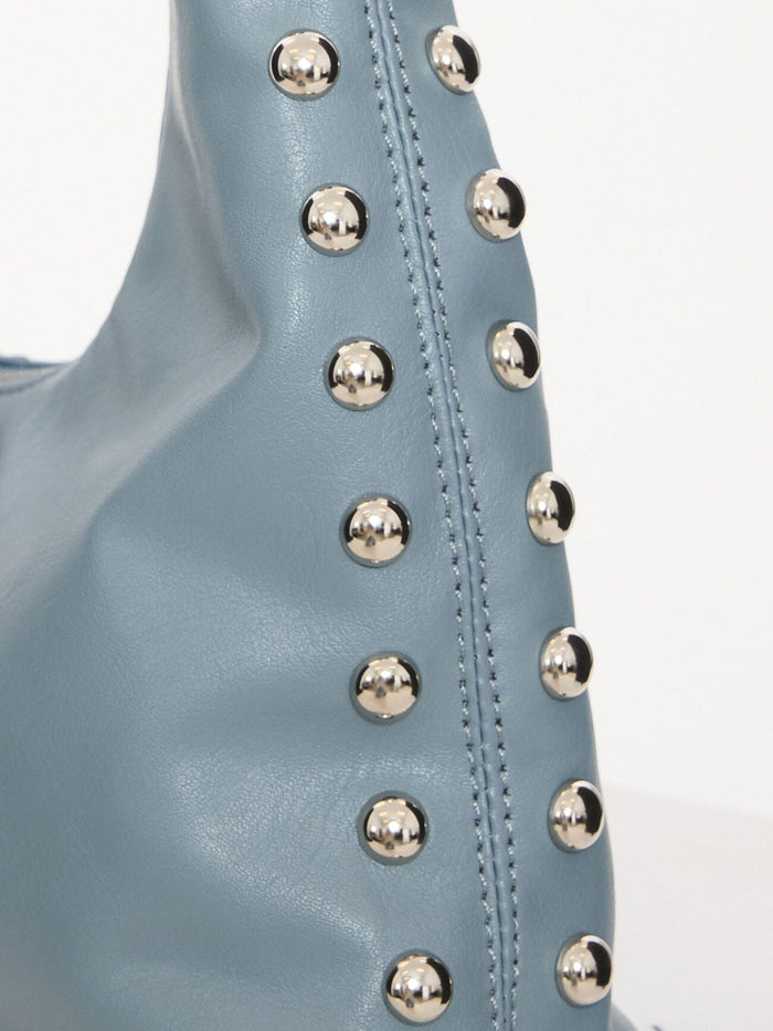 Wild Side Studded Mini Shoulder Bag - Dark Grey Blue