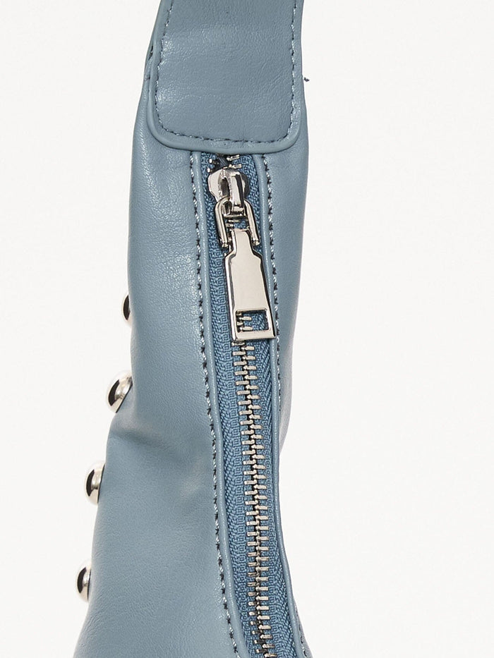 Wild Side Studded Mini Shoulder Bag - Dark Grey Blue