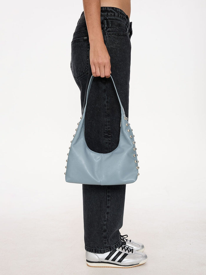 Wild Side Studded Mini Shoulder Bag - Dark Grey Blue