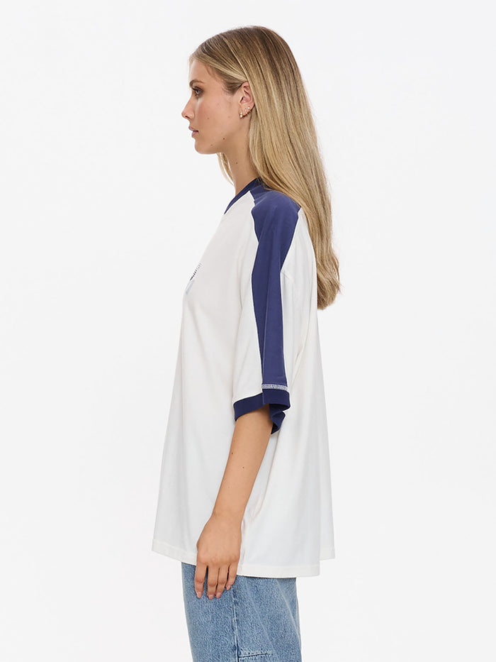 Speed Kills V-Neck Oversized Tee - Dirty White 4