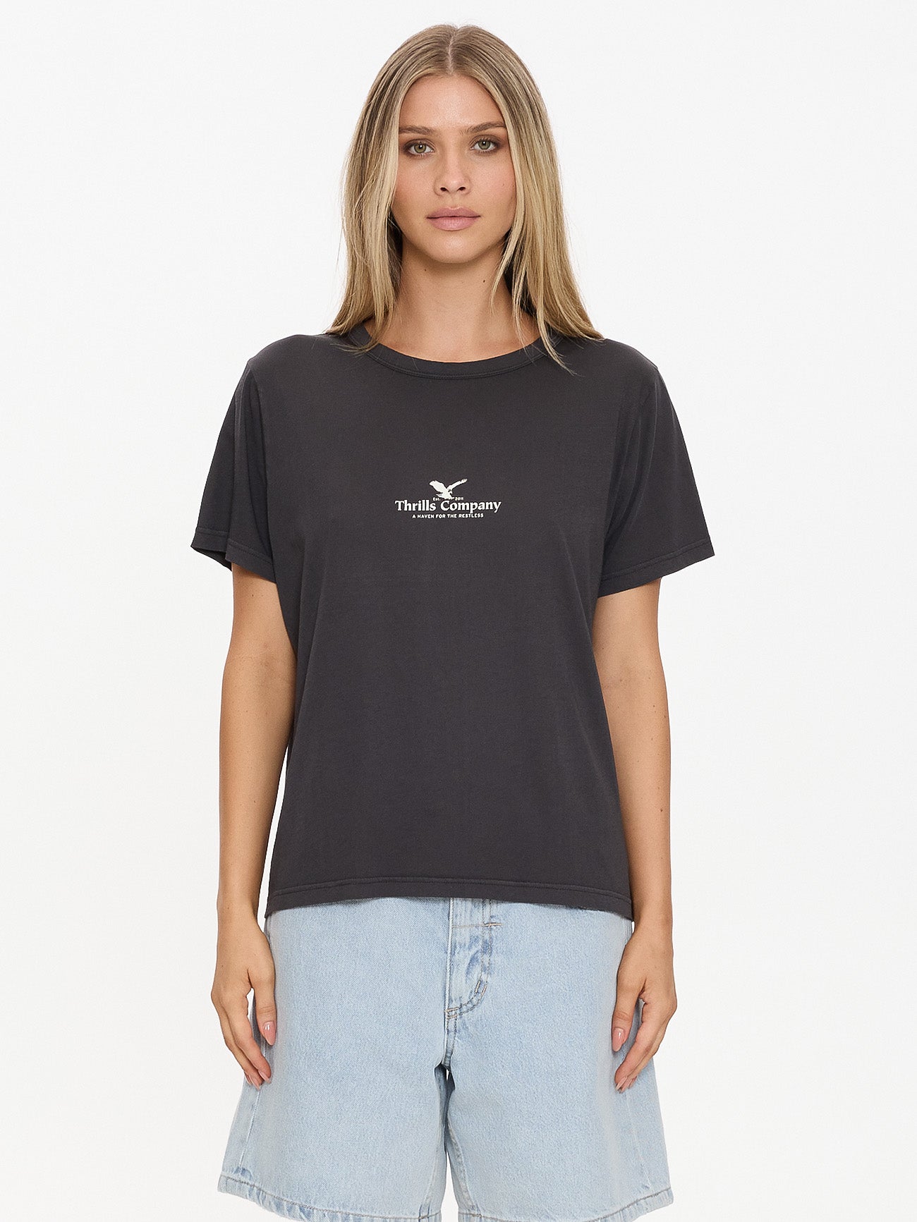 Haven For The Reckless Relaxed Tee - Dark Charcoal